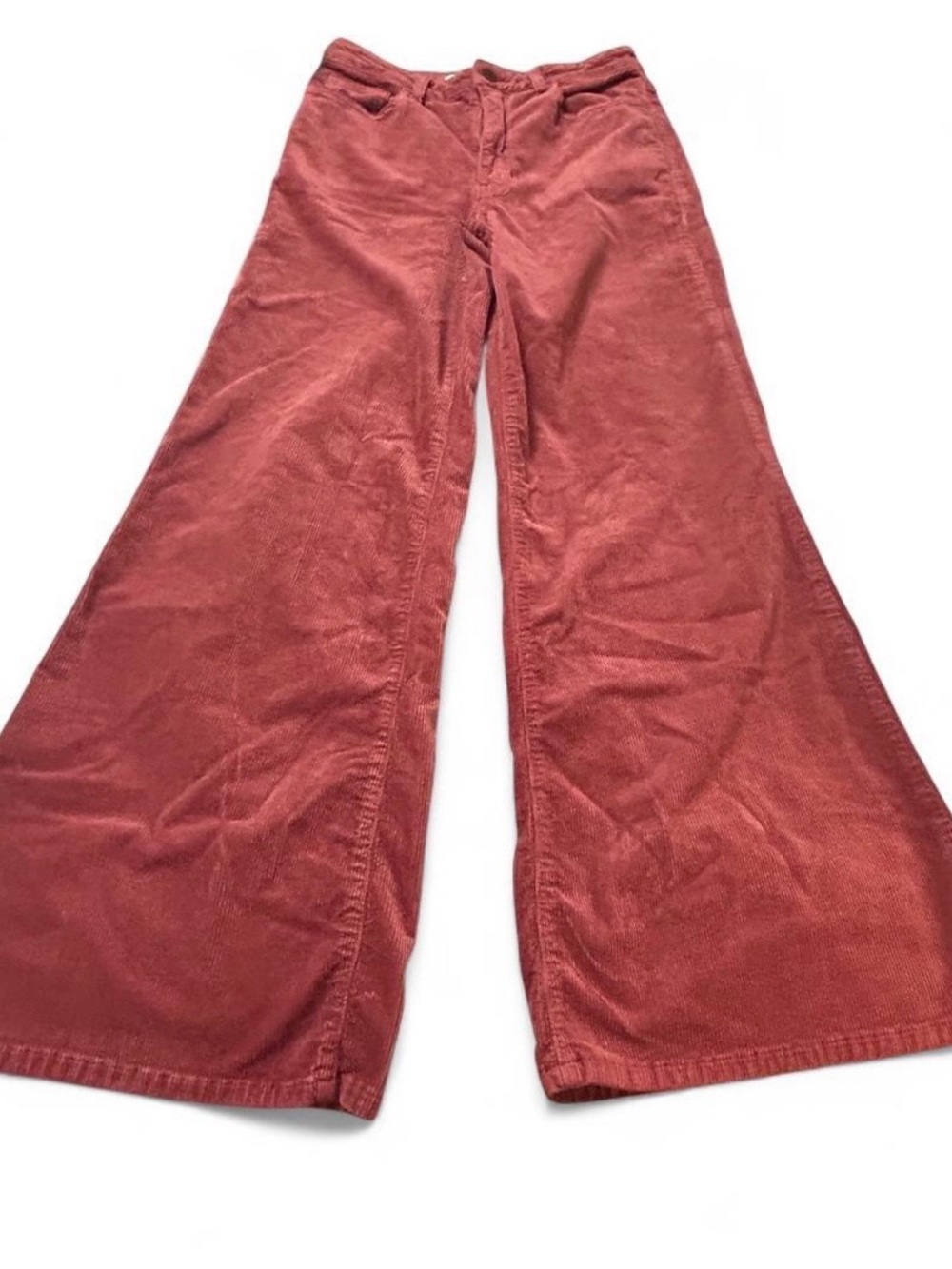 Pilcro womens Wide-Leg Corduroy Pants - Rust Red